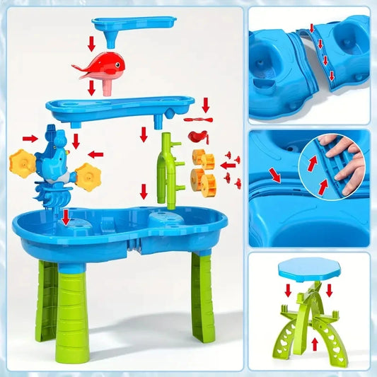 🏖️ Kids' Water & Sand Play Table – Splash, Dig & Explore! 💦🪣